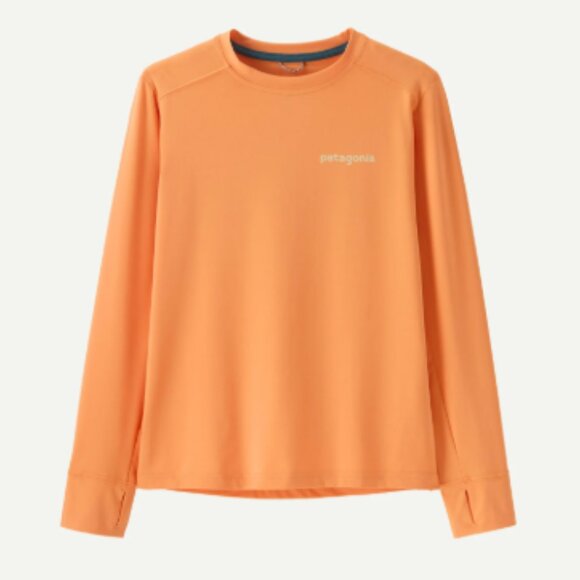 Patagonia Kids Large Capilene Silkweight Long Sleeve Shirt Melon Orange NWT - Picture 6 of 8